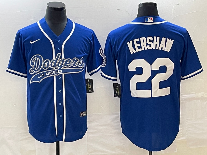 Men's Los Angeles Dodgers Clayton Kershaw #22 Royal Jersey Joint Edition